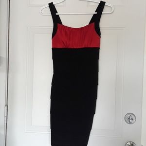 Red and black dress